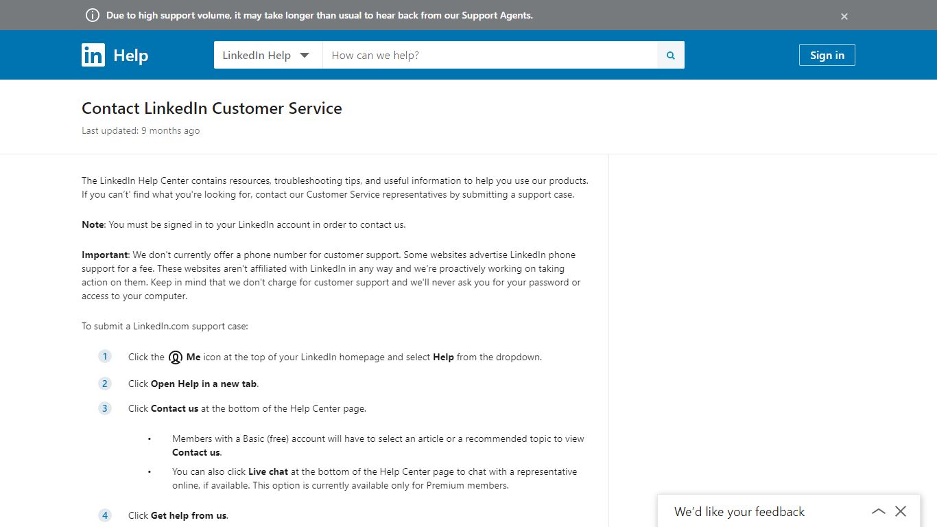 Contact LinkedIn Customer Service | LinkedIn Help